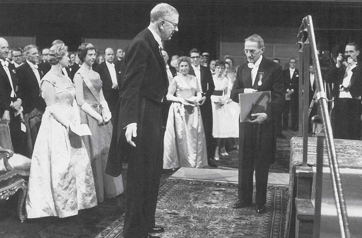 Předávání Nobelovy ceny J. Heyrovskému (Stockholm, 1959).