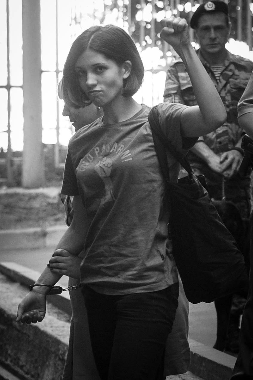 Naděžda Tolokonnikovová u soudu v roce 2012, foto: Míťa Aleškovskij