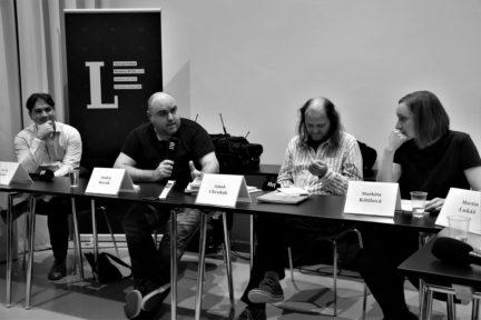 Účastníci panelové diskuse, zleva: Jan M. Heller, Ondřej Horák, Jakub Chrobák a Markéta Kittlová, foto: Petr Nagy