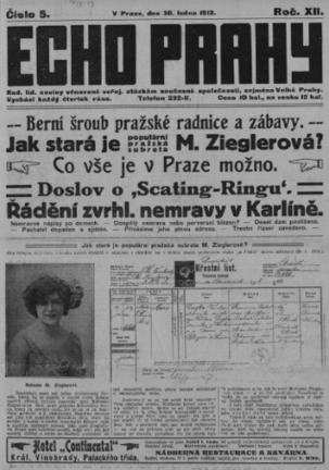 Titulní stránka časopisu <em>Echo Prahy </em>XII, 1913