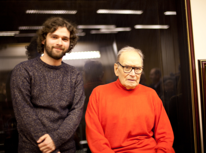 Jan Švábenický a Ennio Morricone v Praze (2015), foto: osobní archiv